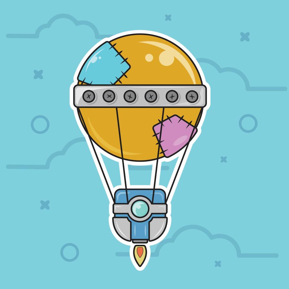 Modern Hot Air Ballon Free Vector