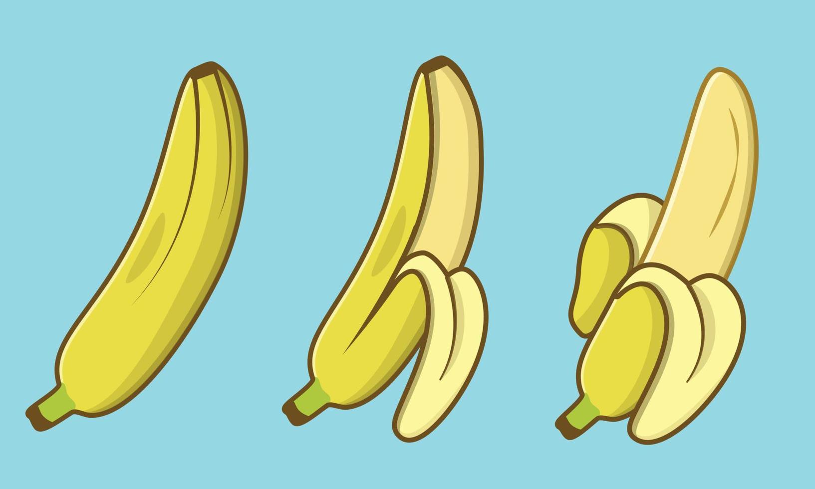 Peeled Banana Cartoon Vector Illustration