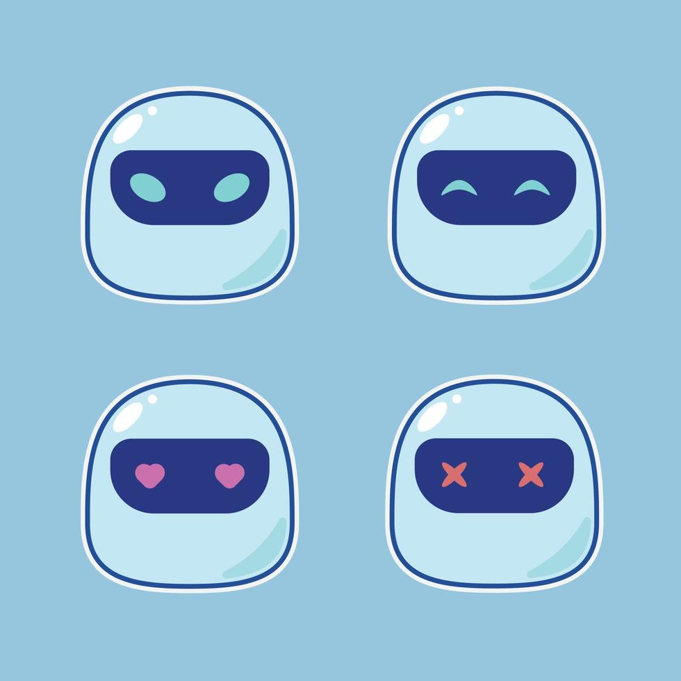 Cute Robo Emoticon Pack vector