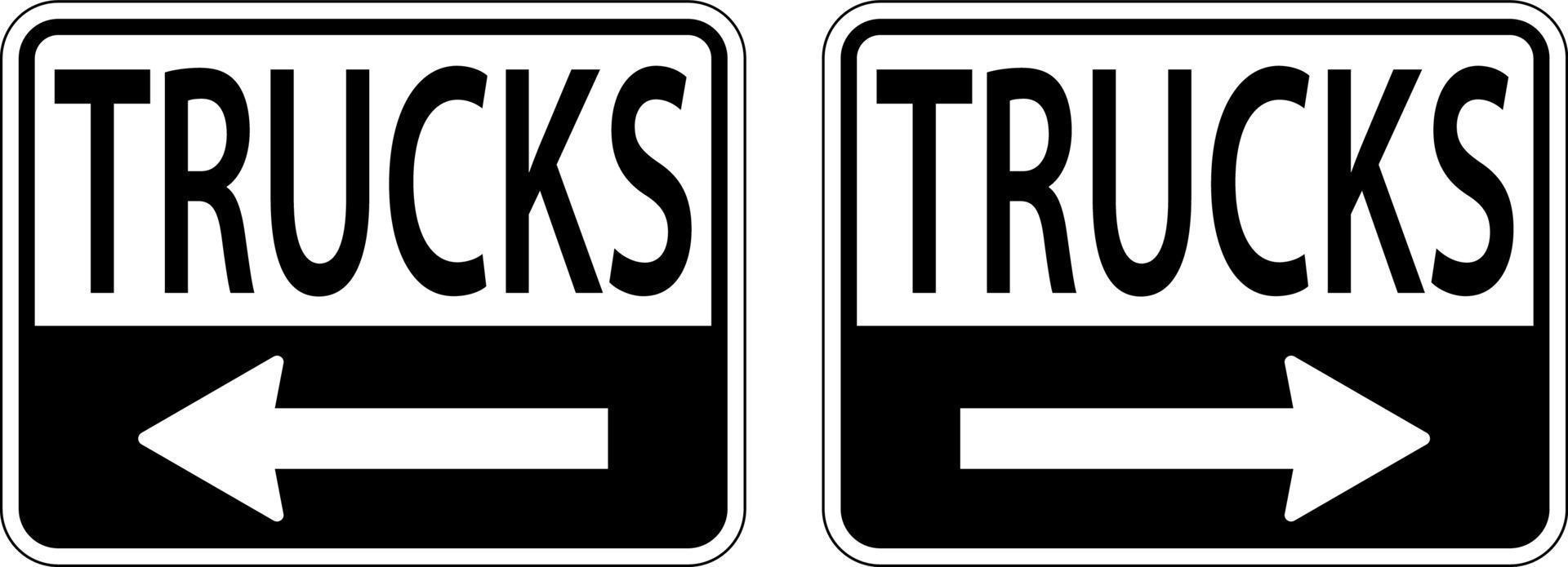 Trucks Left Arrow ,Right Arrow Sign On White Background vector