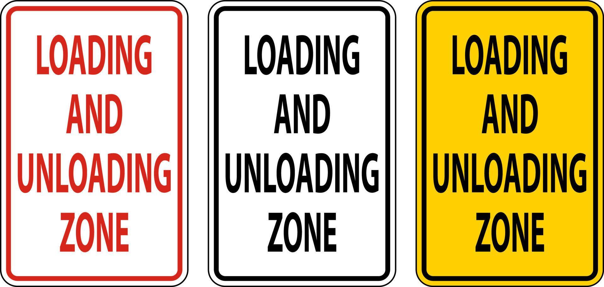 Loading and Unloading Zone Sign On White Background 7138420 Vector Art ...