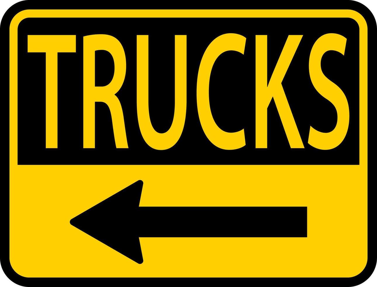 Trucks Left Arrow Sign On White Background vector
