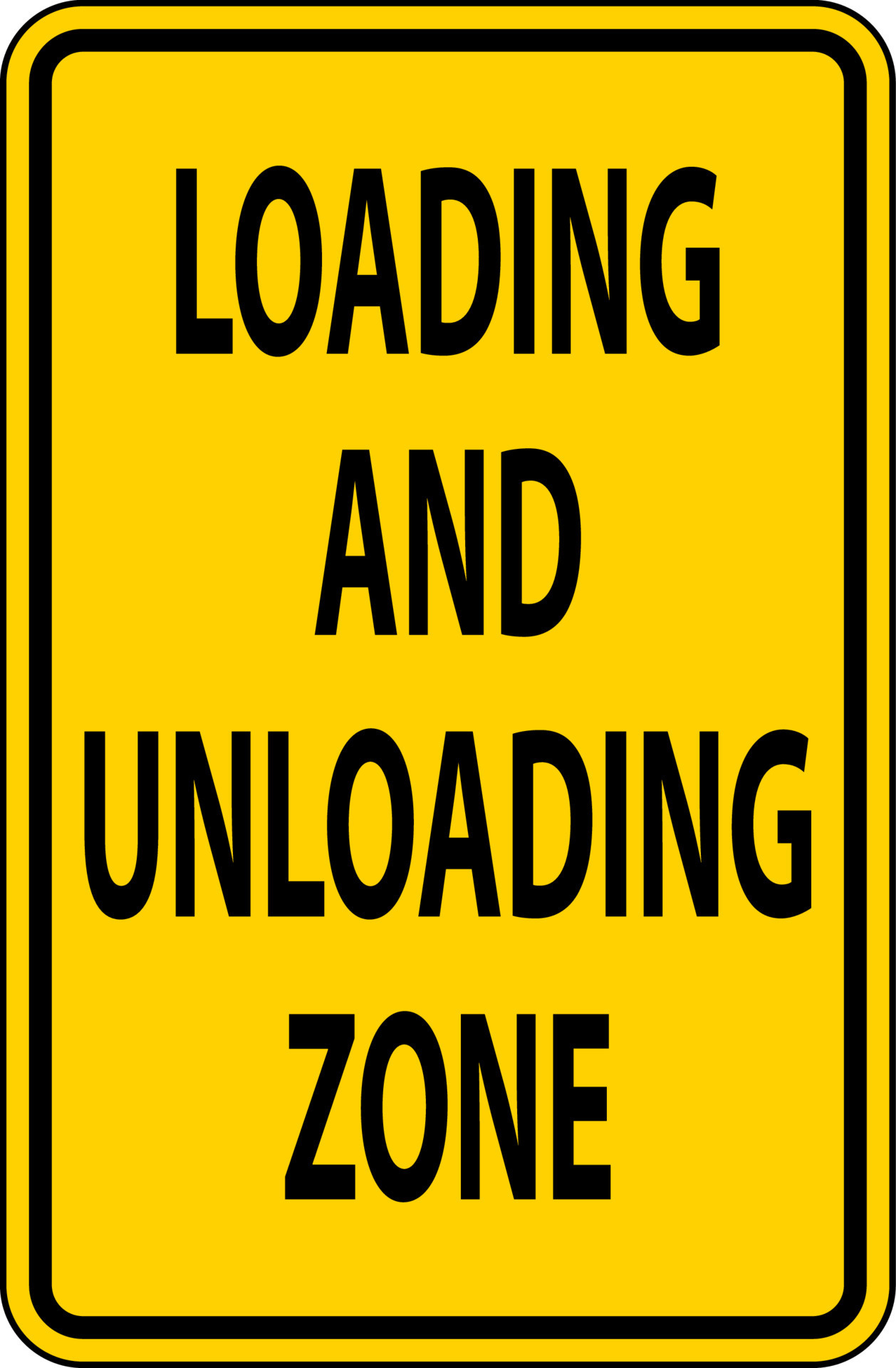 Loading and Unloading Zone Sign On White Background 7138448 Vector Art ...