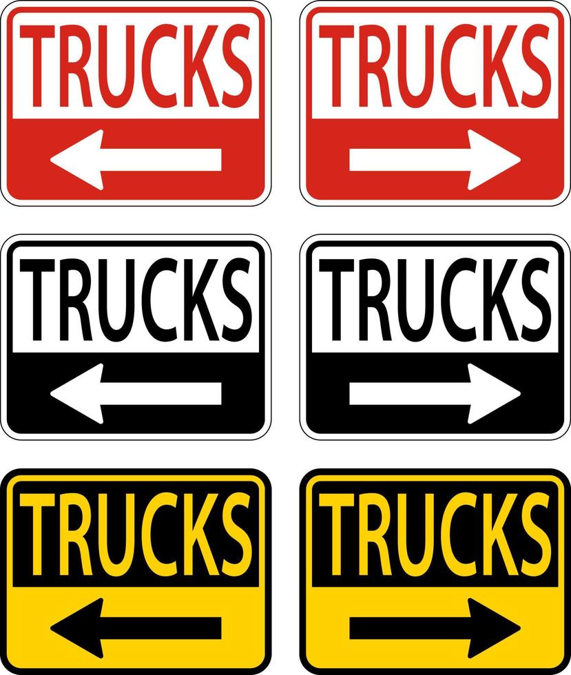 Trucks Left Arrow ,Right Arrow Sign On White Background vector