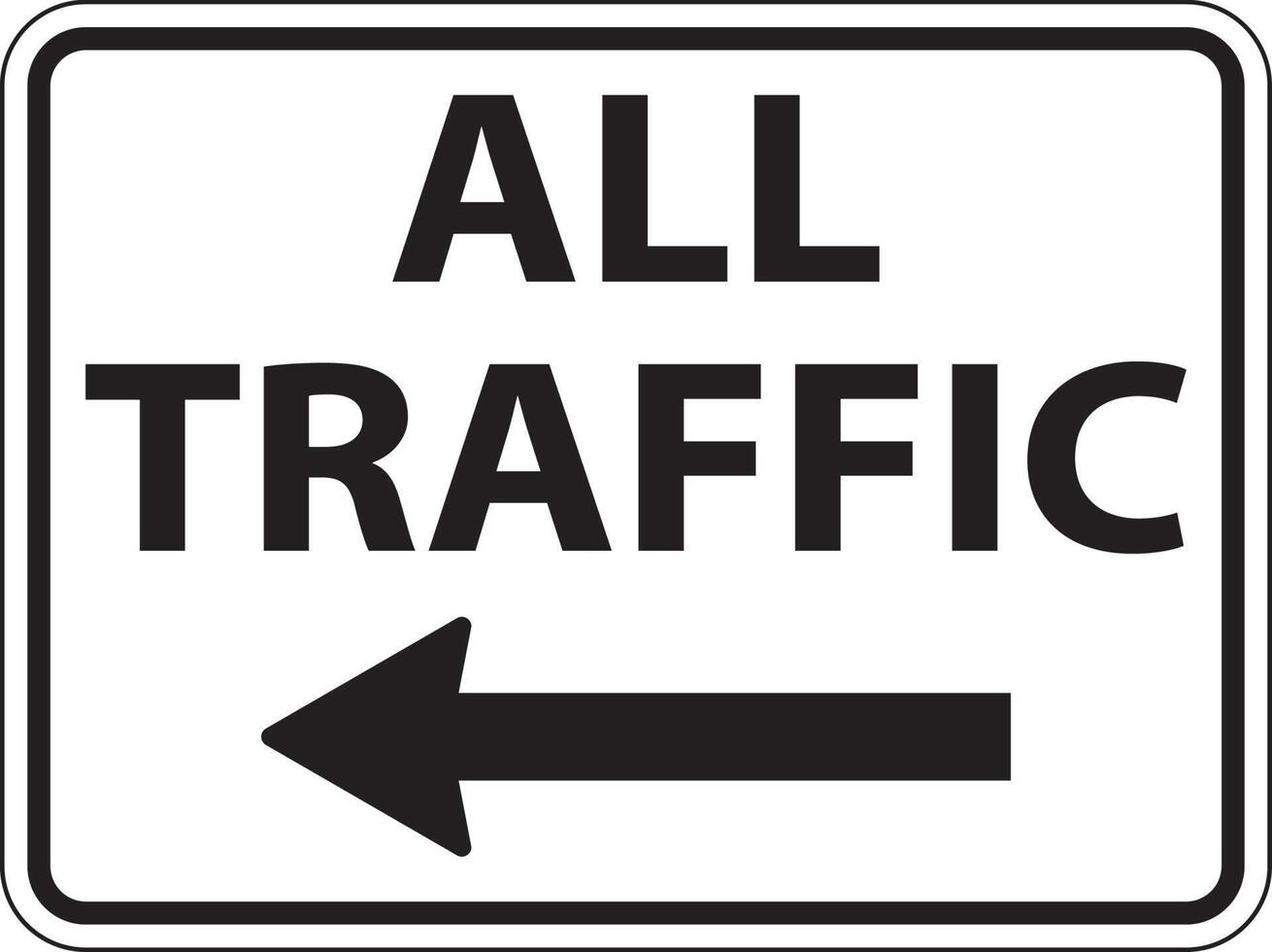 All Traffic Left Arrow Sign On White Background vector