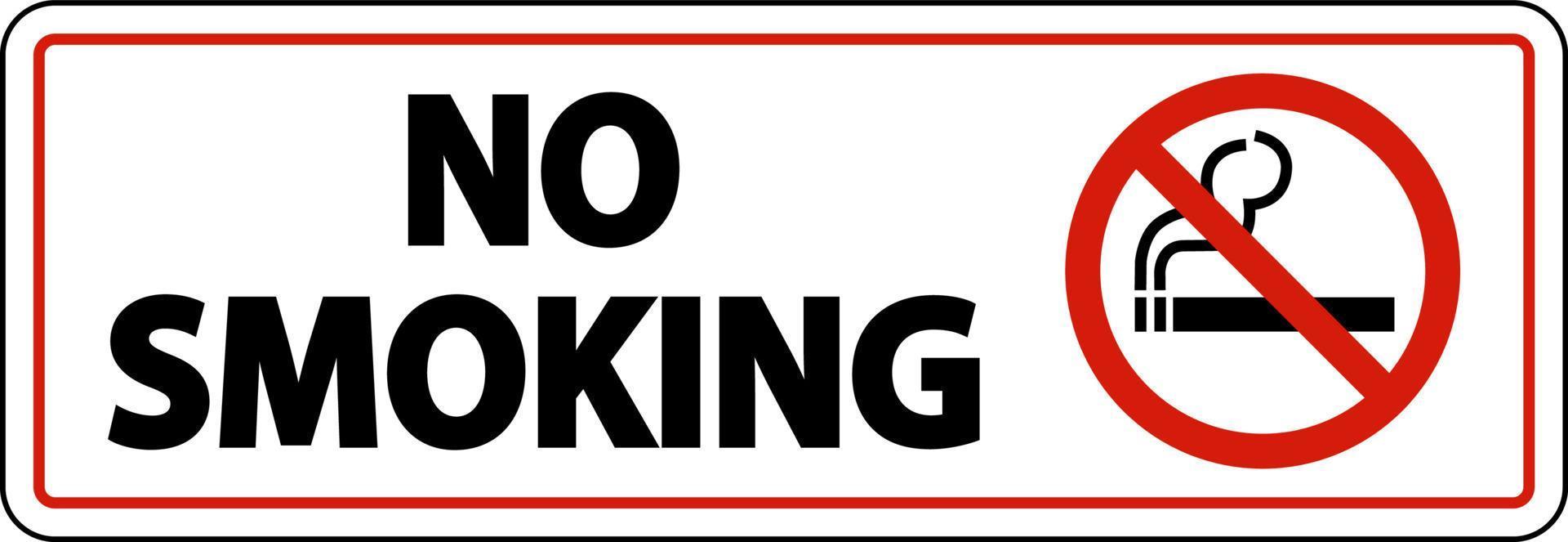 Señal de prohibido fumar sobre fondo blanco. vector