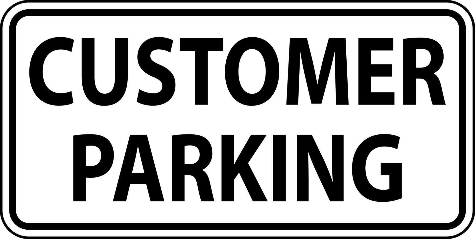 Customer Parking Sign On White Background vector