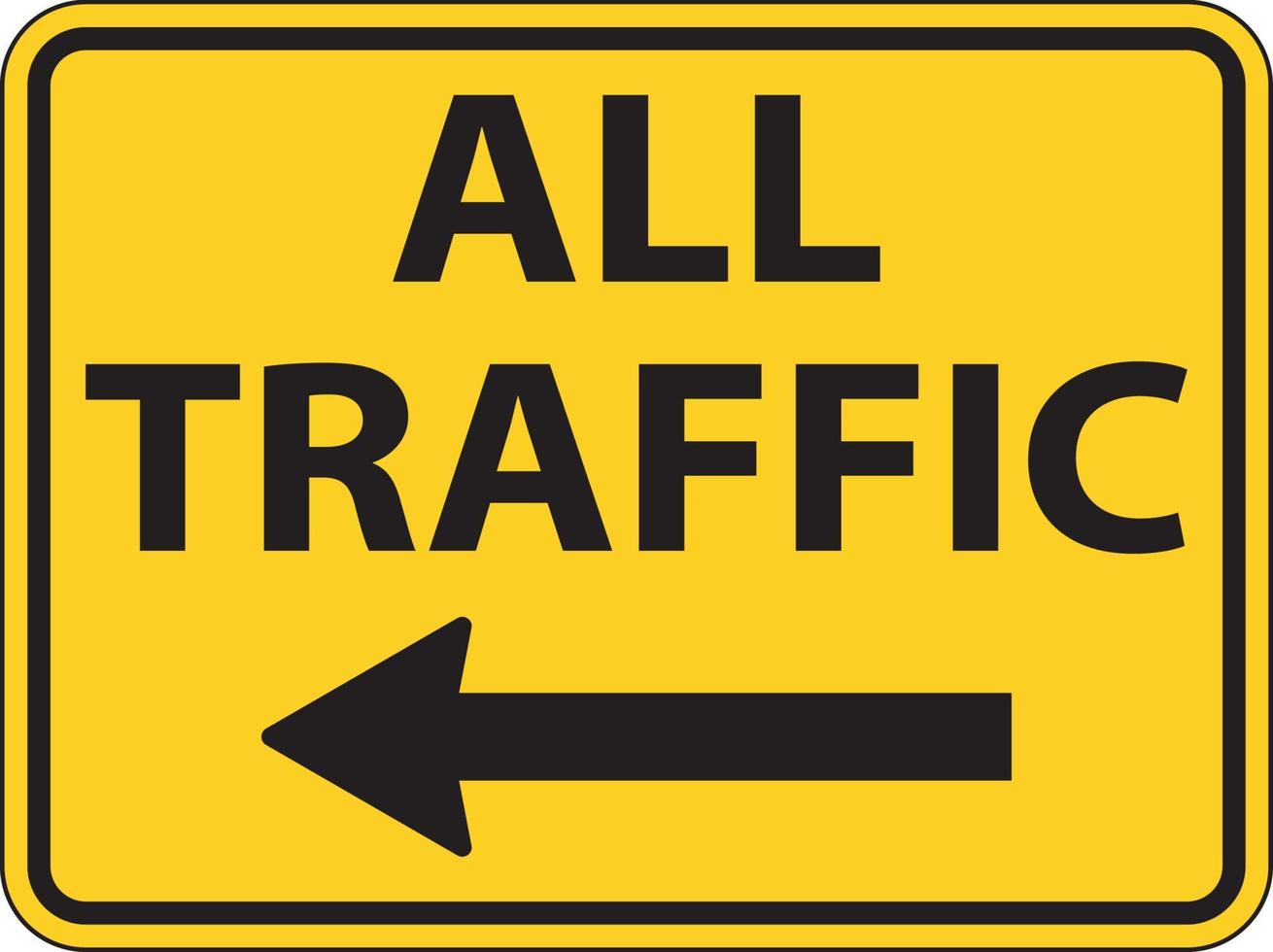 All Traffic Left Arrow Sign On White Background vector