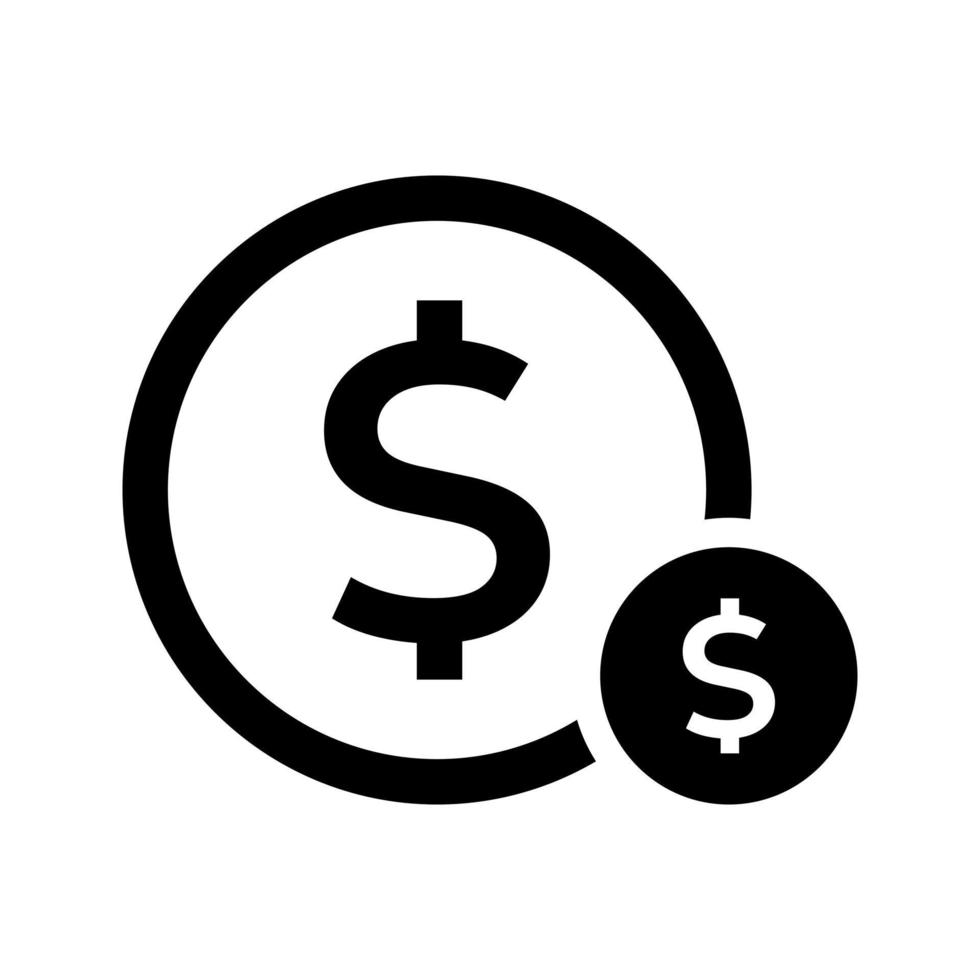 dollar coin vector icon