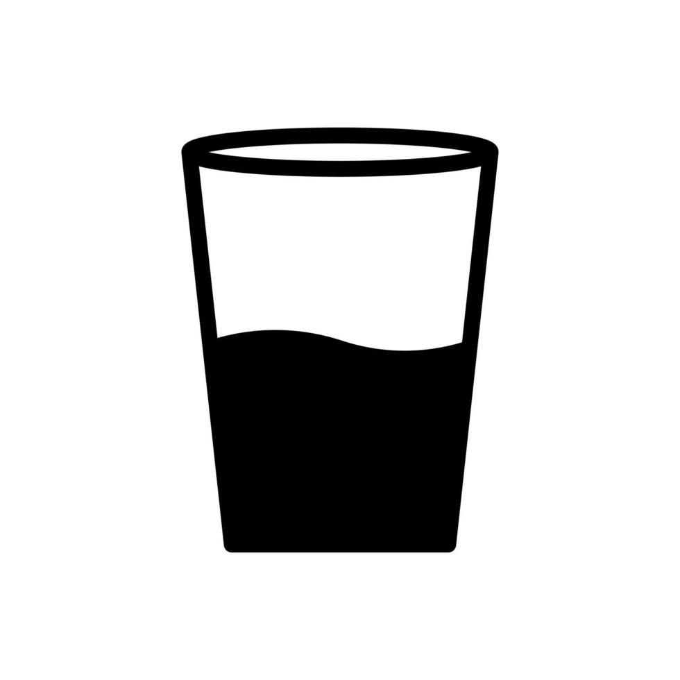 icono de vector de vaso de agua