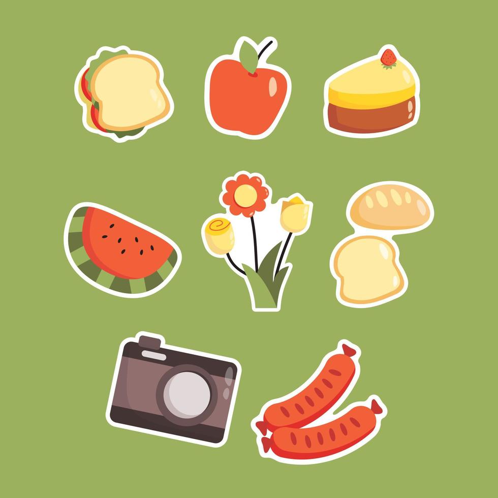 Picnic Sticker Elements vector