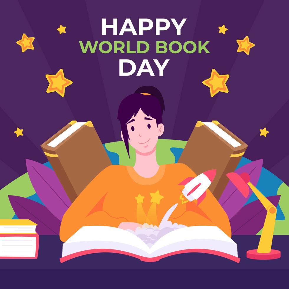 dia mundial del libro vector