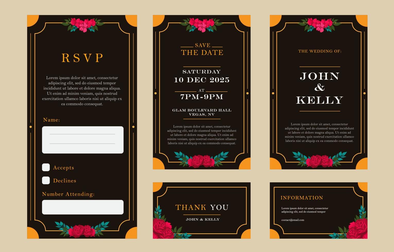 Wedding Invitation Pack vector