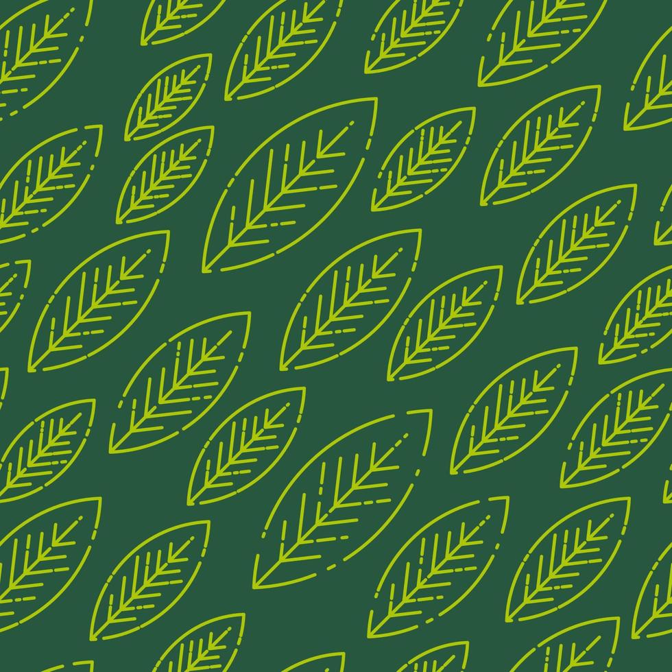 Seamless pattern green leaves. Flat vector template. Template for wallpapers, site background, print design, cards, menu design, invitation. Summer and autumn theme. Vector illustration.