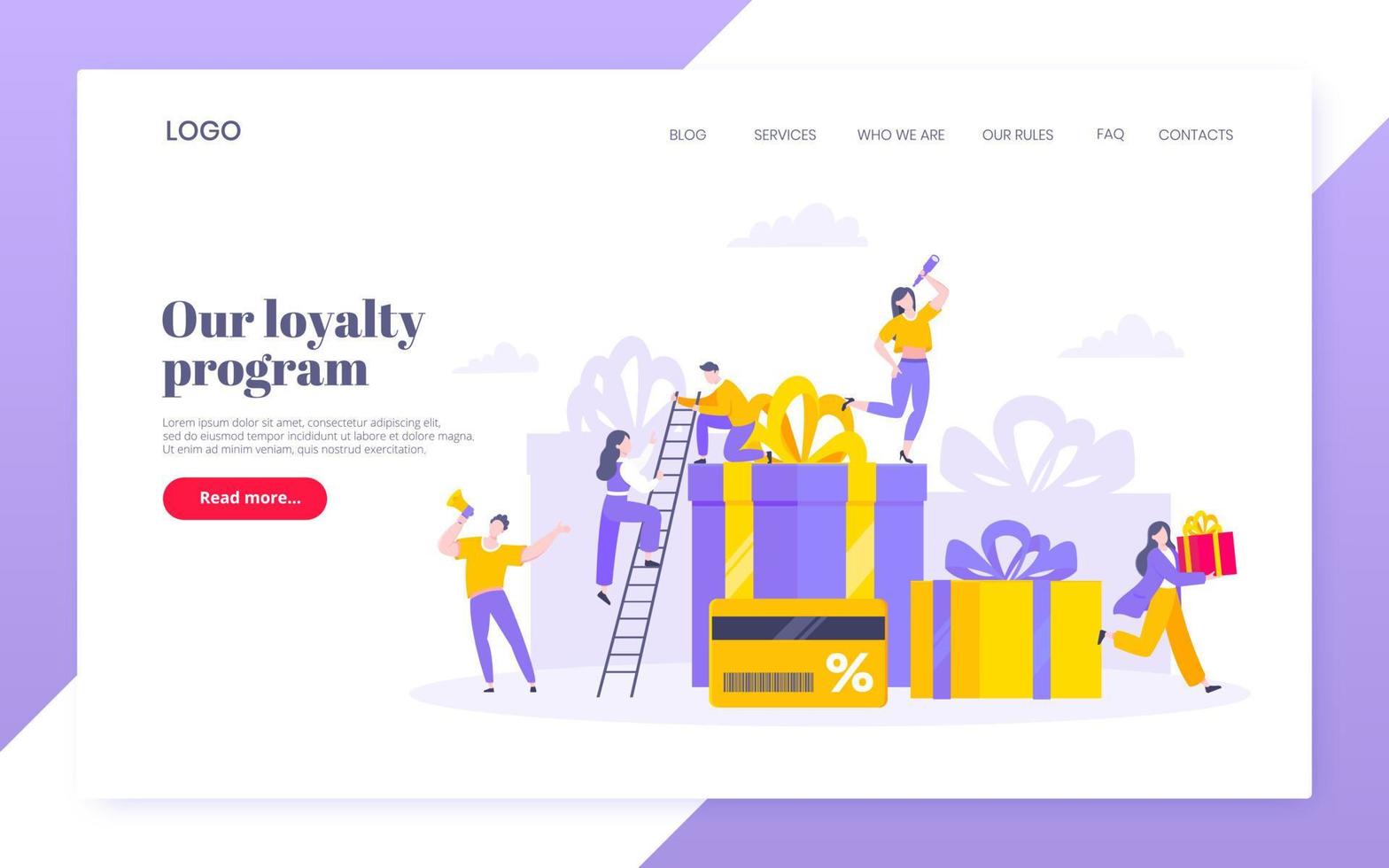Earn loyalty program points and get online reward and gifts. vector