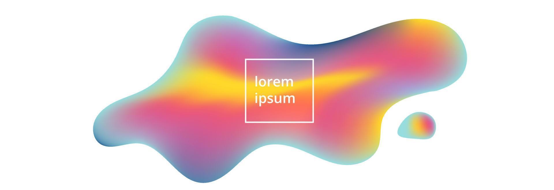 Modern fluid liguid neon colors gradient abstract background poster with living plastic shapes vector illustration. Abstract background of liquid colorful shapes. 3d realistic design effect.