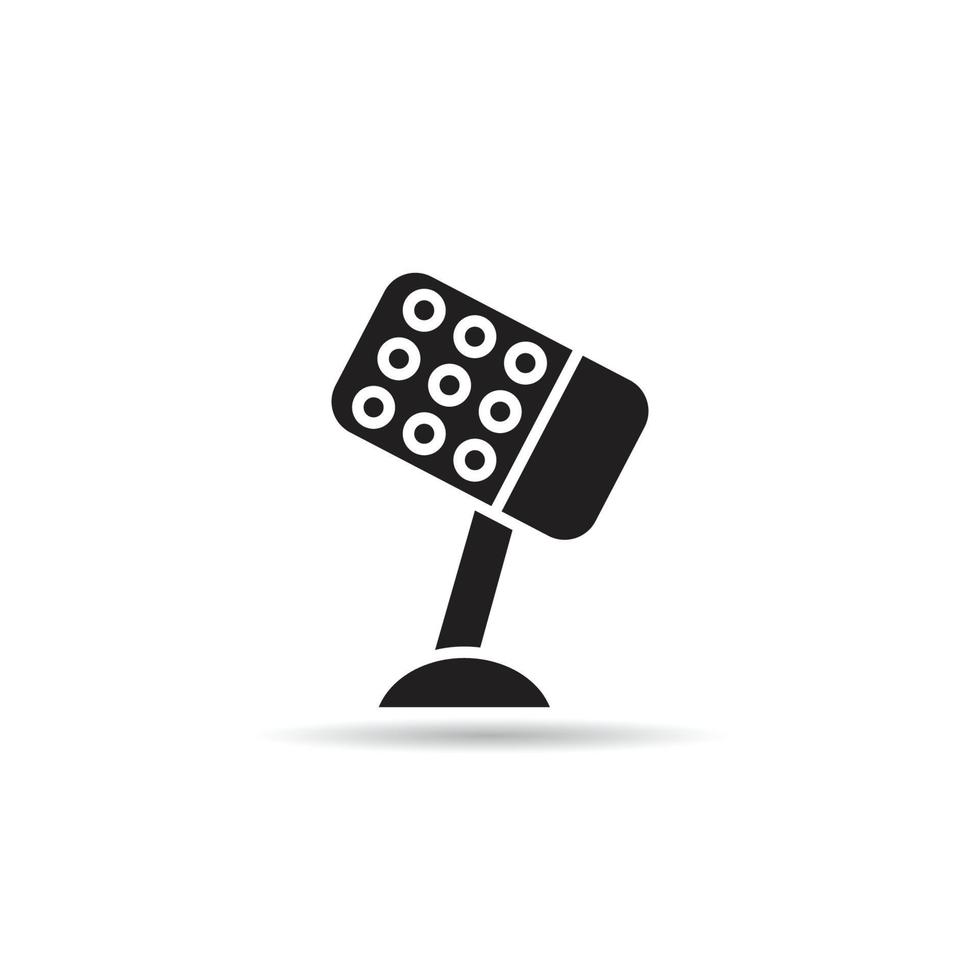 microphone on stand icon vector