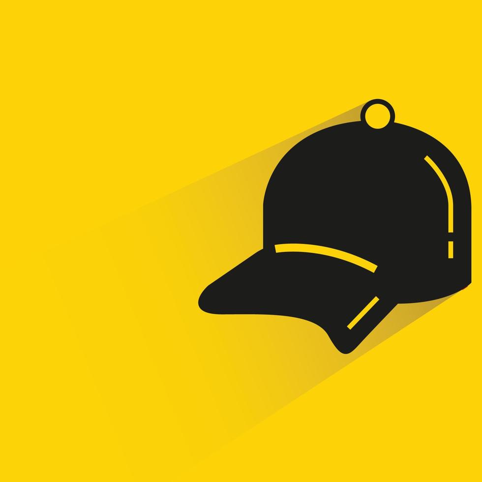 icono de gorra de béisbol sobre fondo amarillo vector