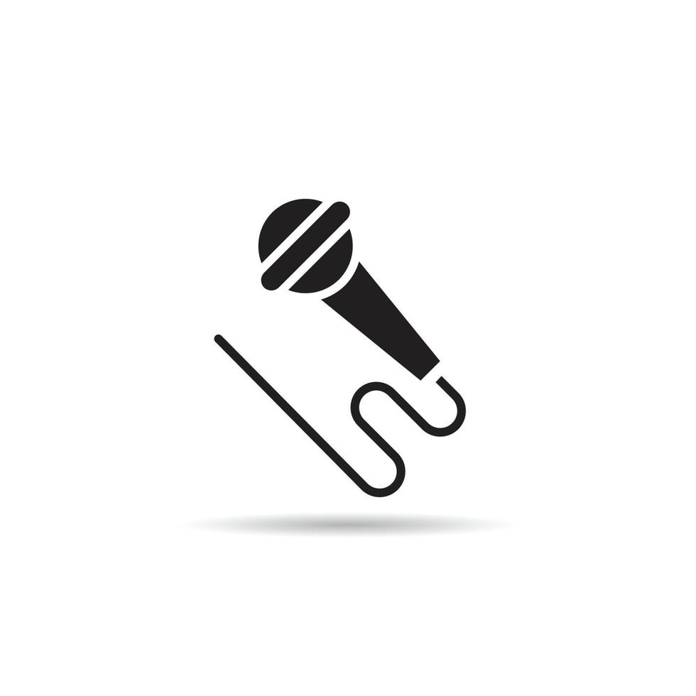 microphone and cable icon vector