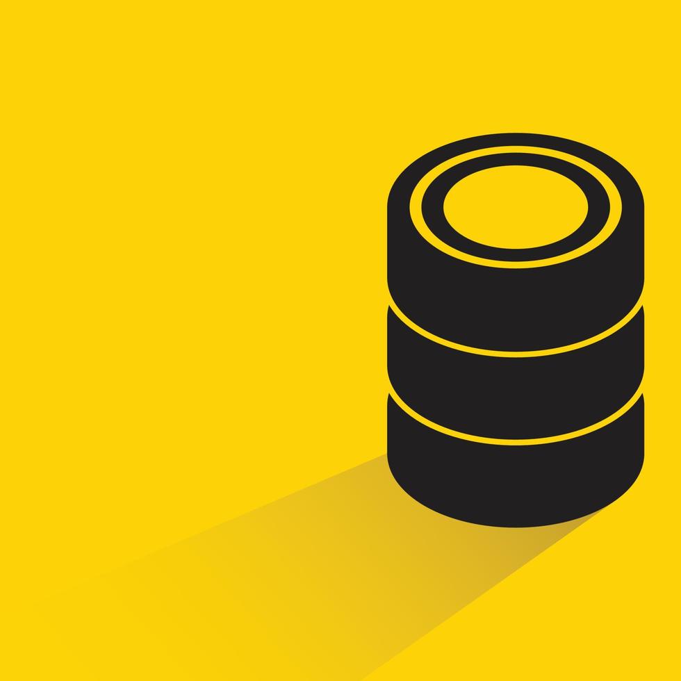 database and server icon on yellow background vector