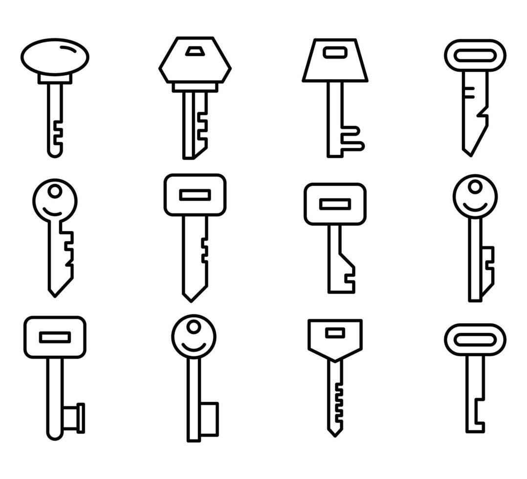 key icons set vector