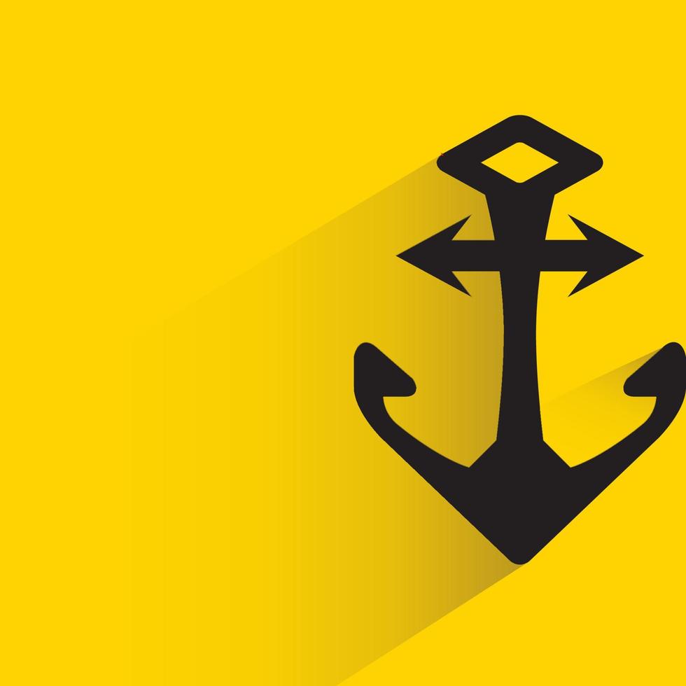 anchor symbol on yellow background vector