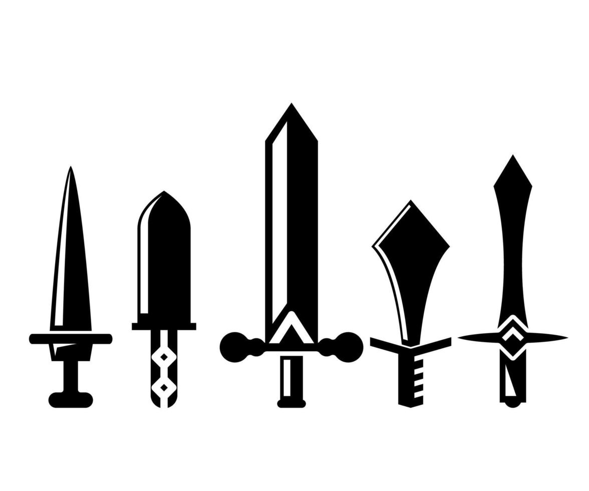 knight swords icons vector