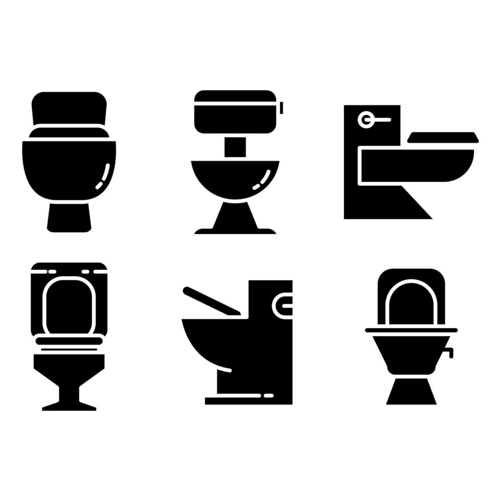 iconos de inodoro y wc vector