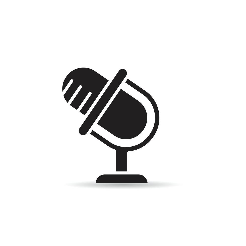 electric microphone icon on white background vector