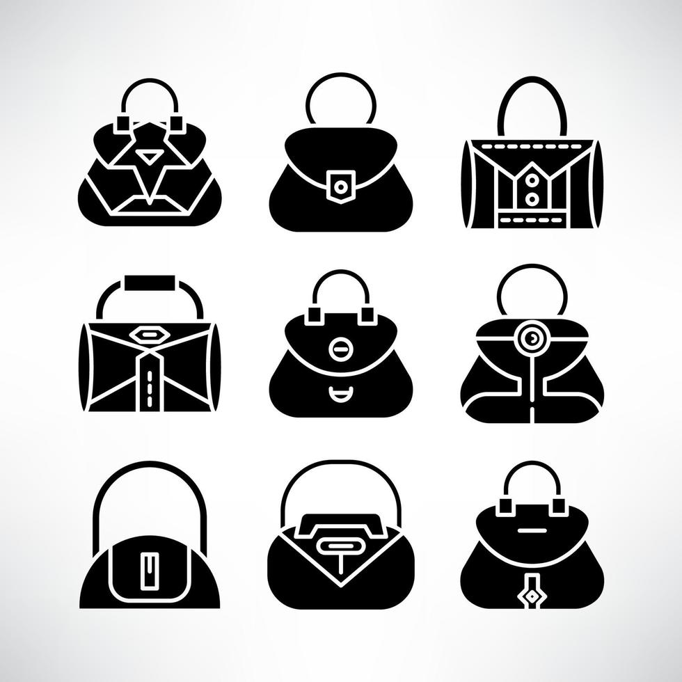 conjunto de iconos de bolsa de moda vector