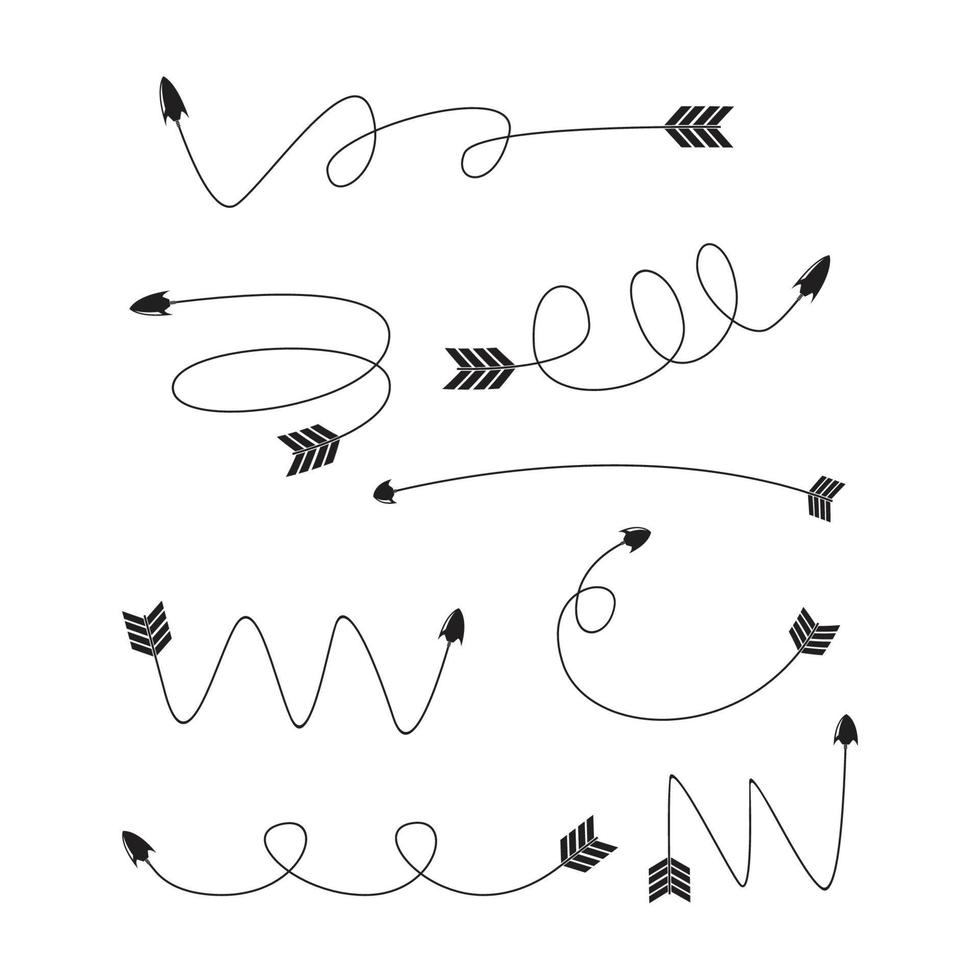 tribal arrow bow line illustration vector