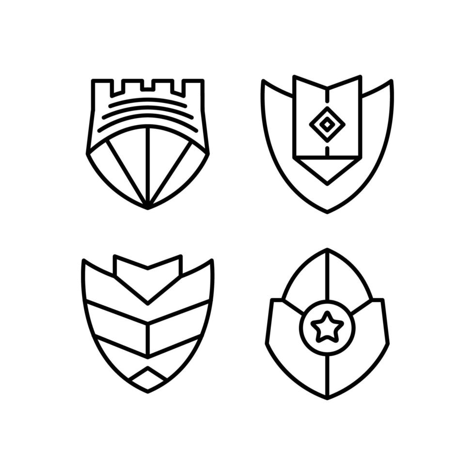 iconos de línea de insignia de escudo vector