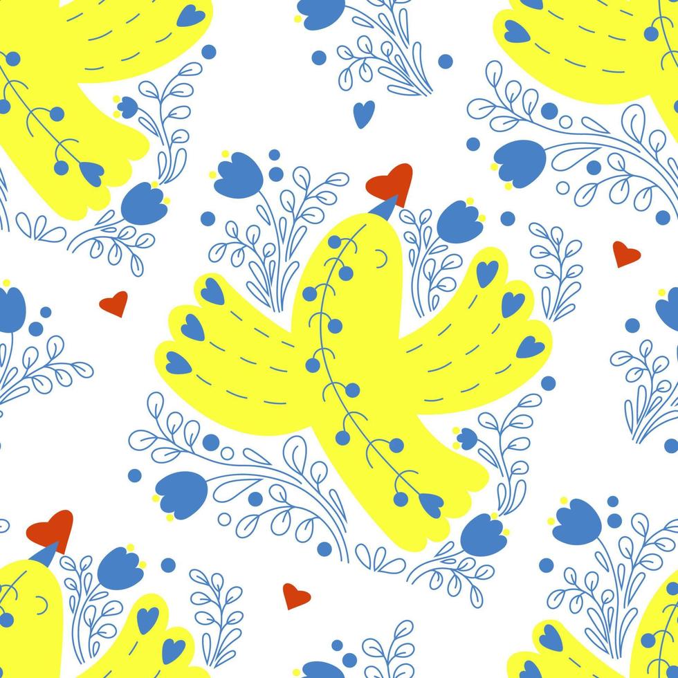 Seamless pattern with bird vector