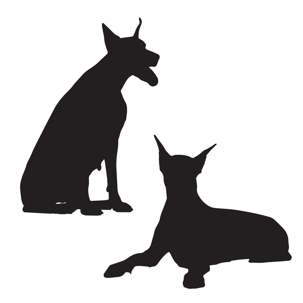 Doberman dog Silhouette vector
