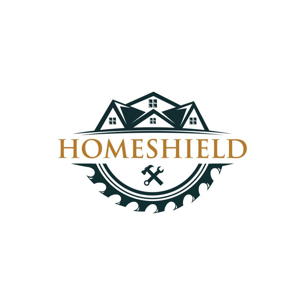 Homeshield logo template vector