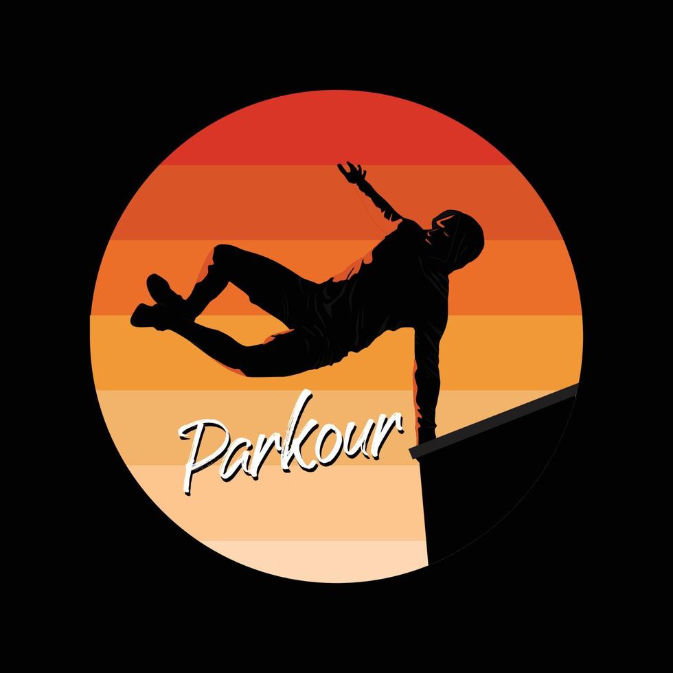 ilustración gráfica de parkour vector