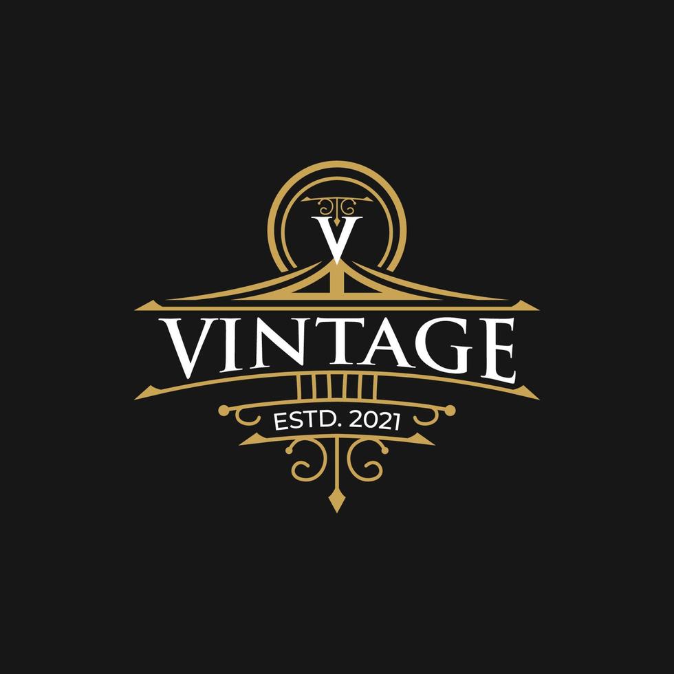 Vintage logo design template for business vector