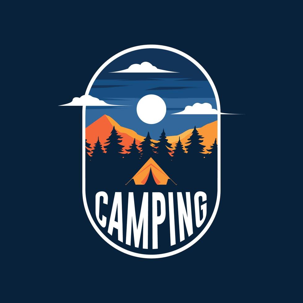 ilustración gráfica de camiseta de camping vector