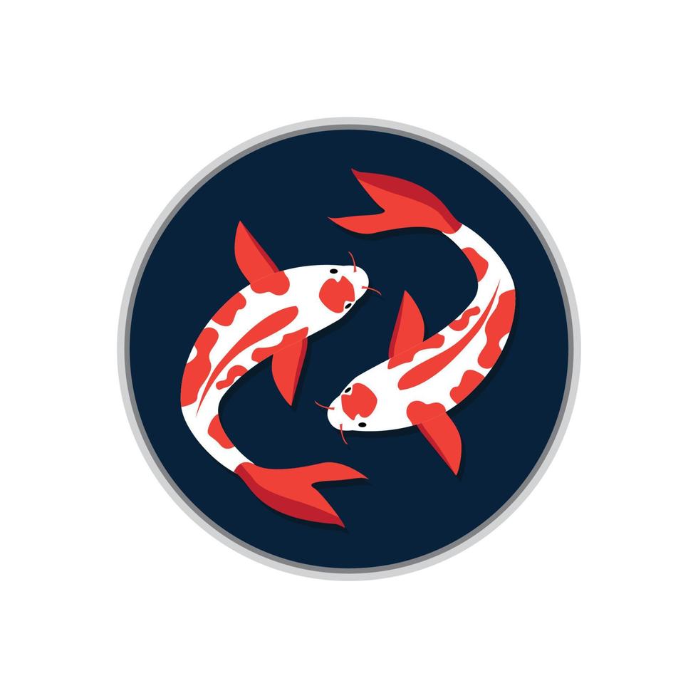 ilustración gráfica de peces koi vector