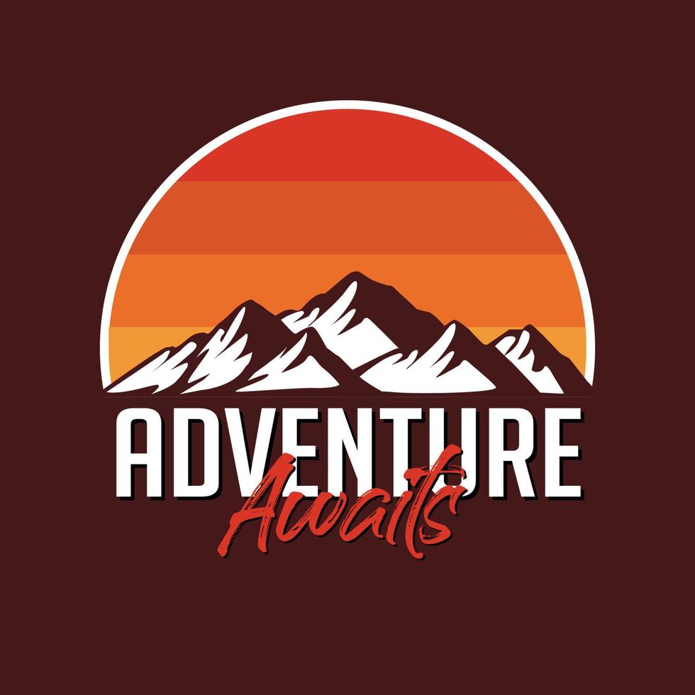 Adventure awaits graphic illustration vector