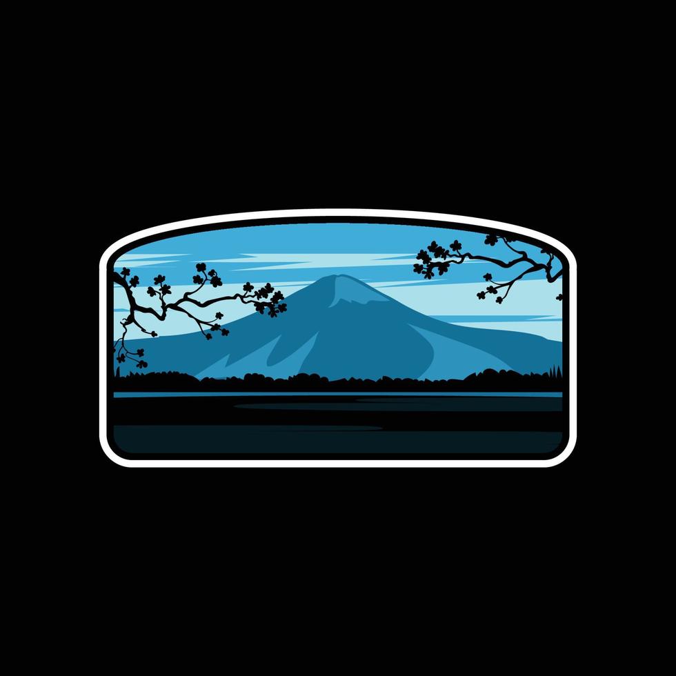 ilustración de diseño de camiseta de montaña fuji vector