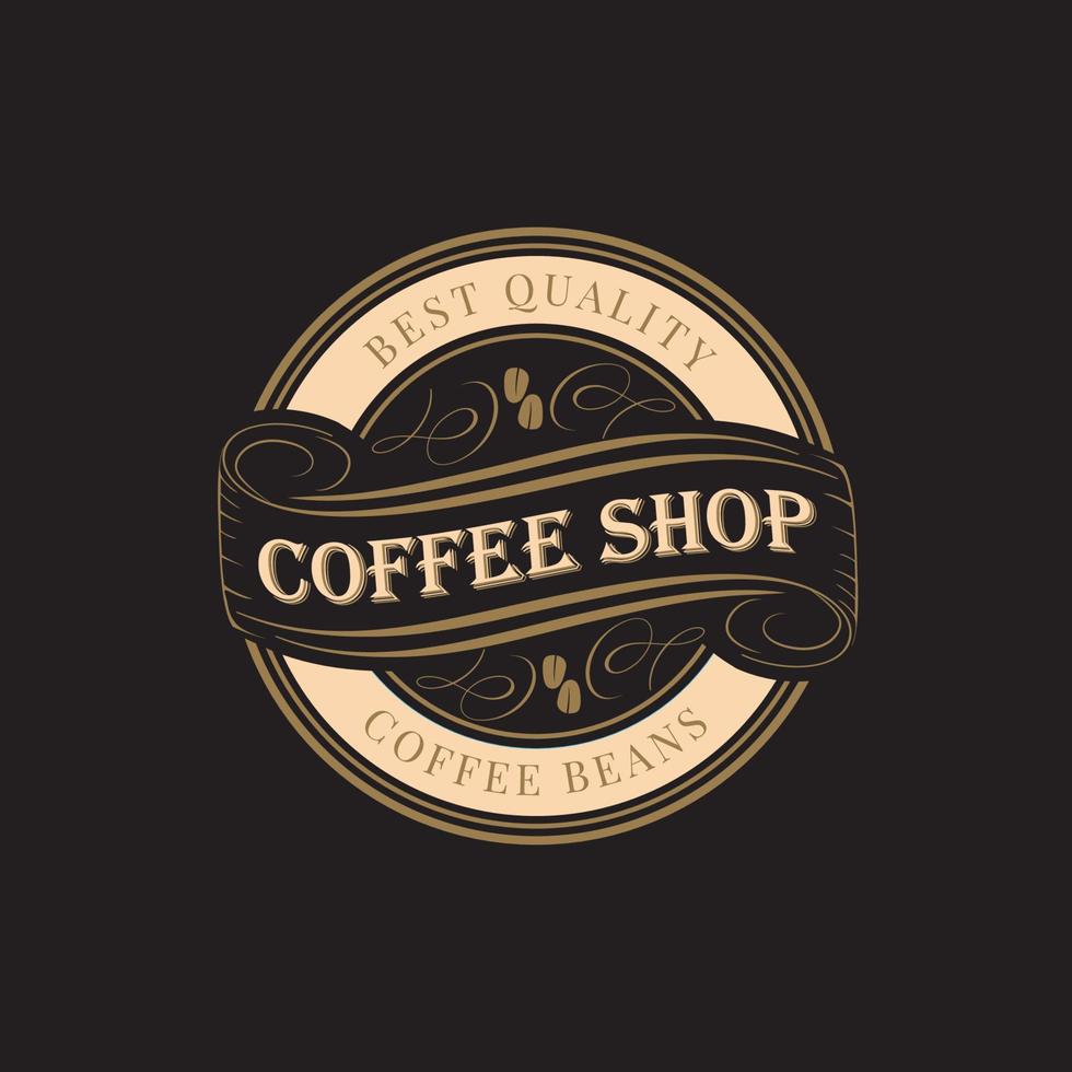 Coffee shop retro logo concept vector