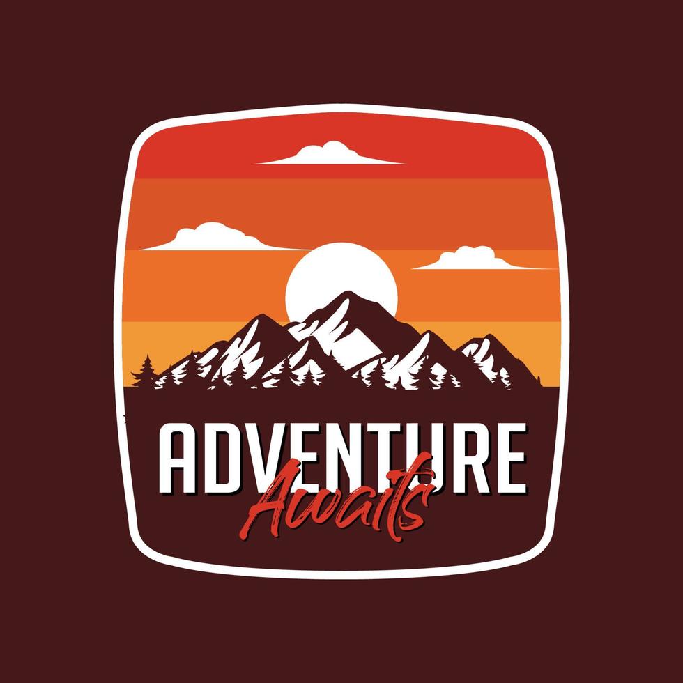 Adventure awaits t shirt graphic illustration vector