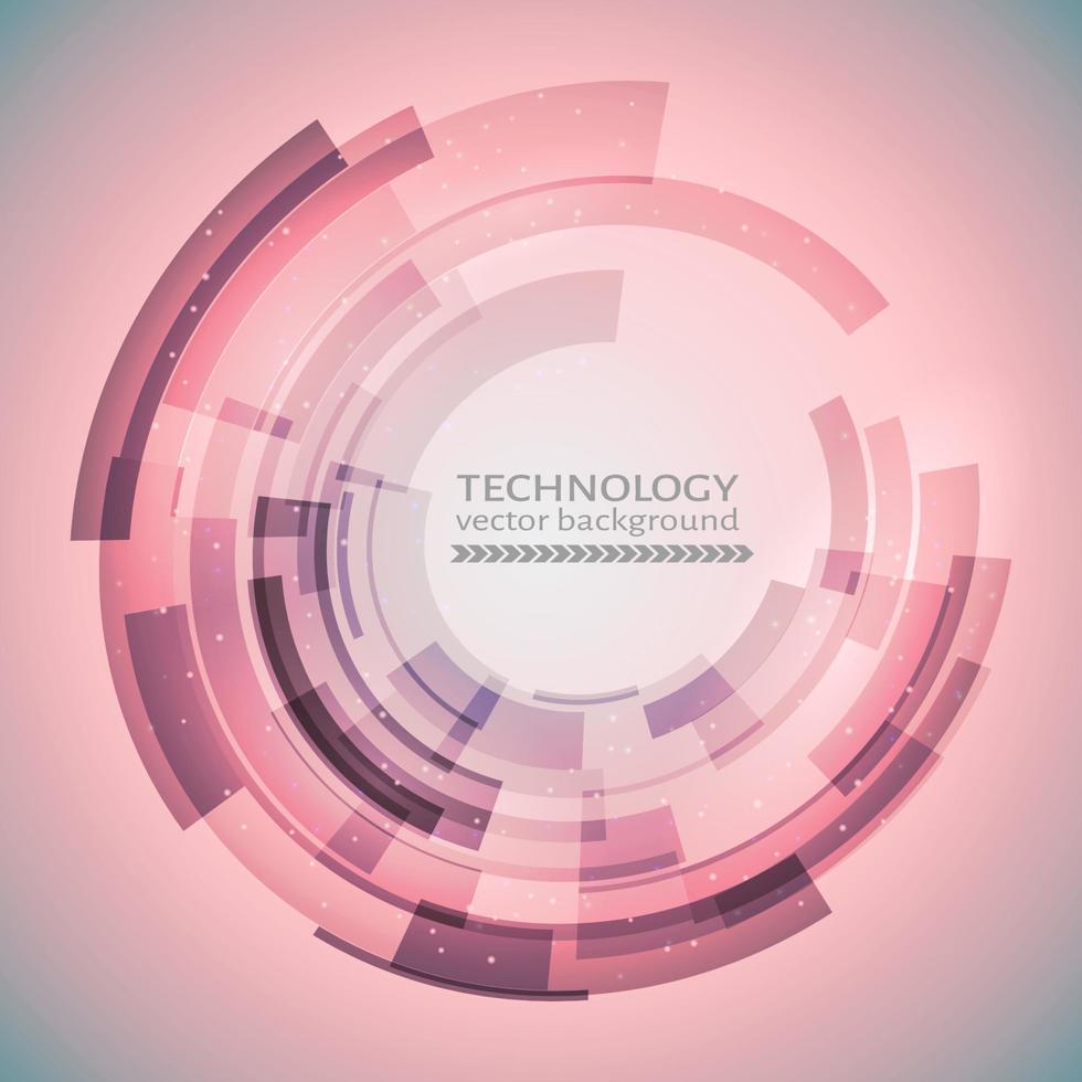 Pink and grey technology abstract circle background. Easy to edit design template for your projects. Vector illustration.