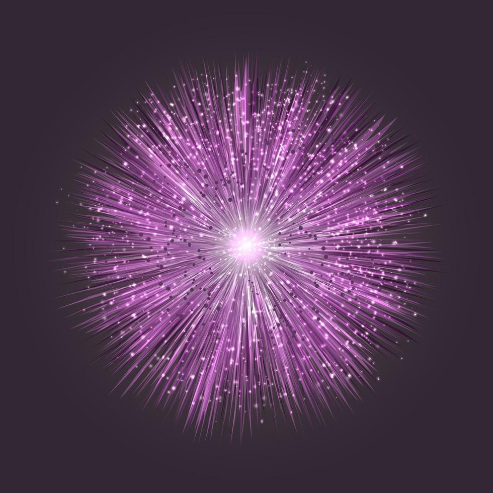 Explosion on lilac background. vector