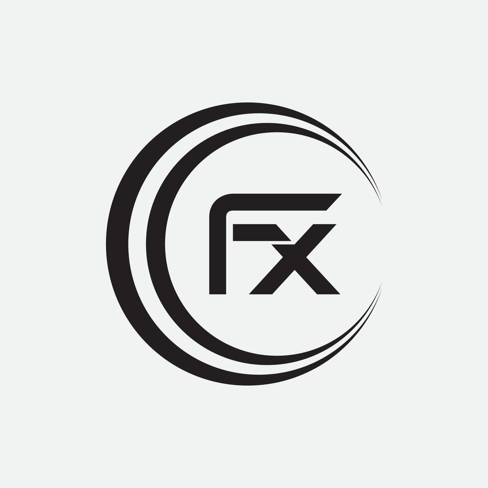 diseño de logotipo de letra fx vector