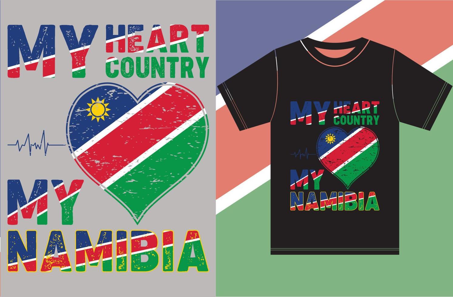 mi corazón, mi país, mi namibia. diseño vectorial de tipografía vector