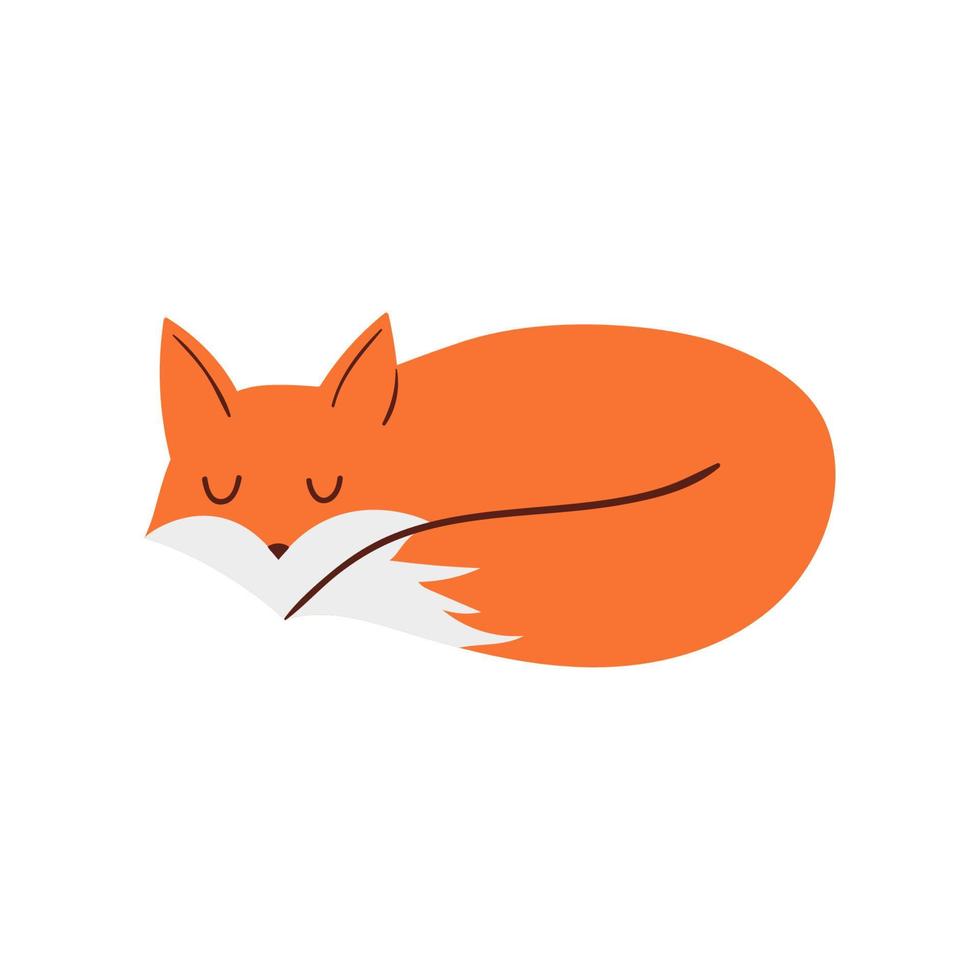 Vector cute fox. Vector illustration in flat style