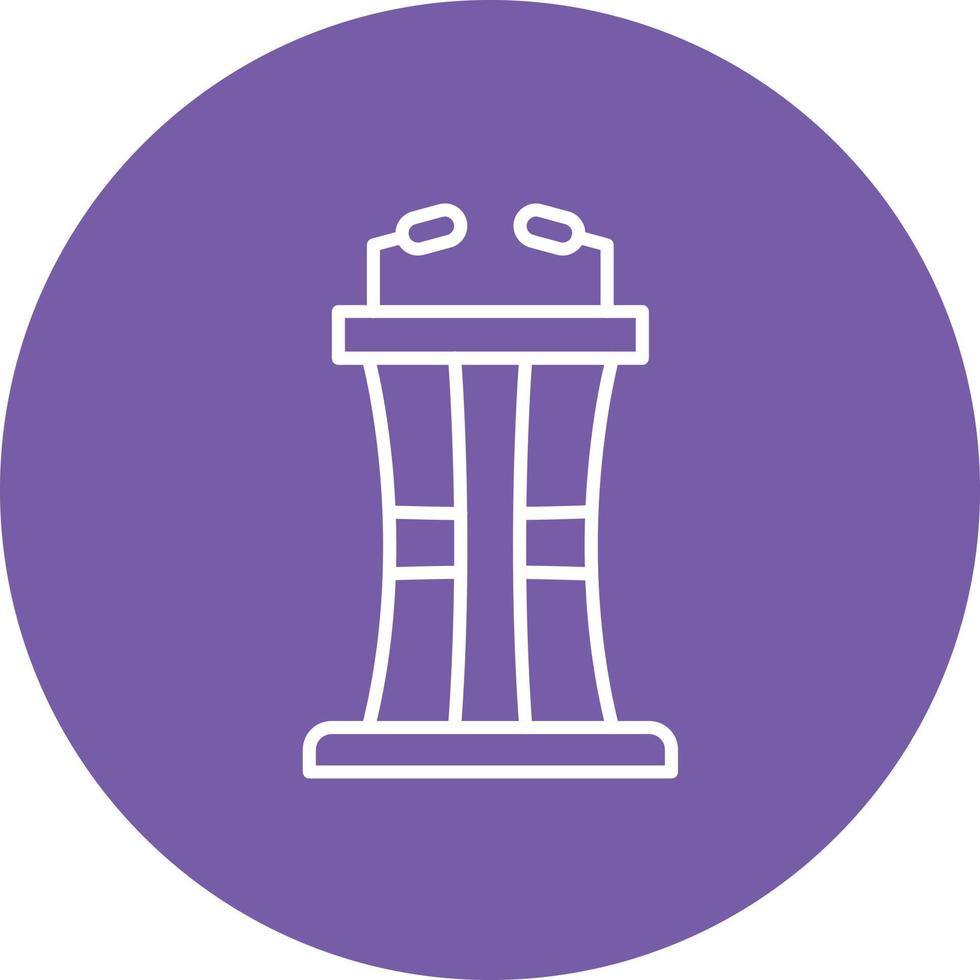 Lectern Line Circle Background Icon vector