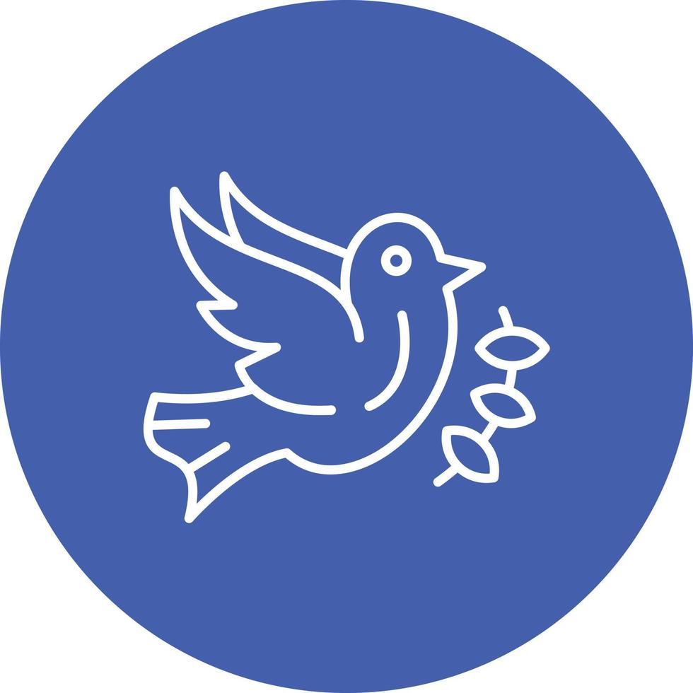 Dove Line Circle Background Icon vector
